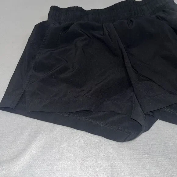 Black XS Zella Yoga Black Elastic Band Running Shorts W Pockets - Picture 2 of 8